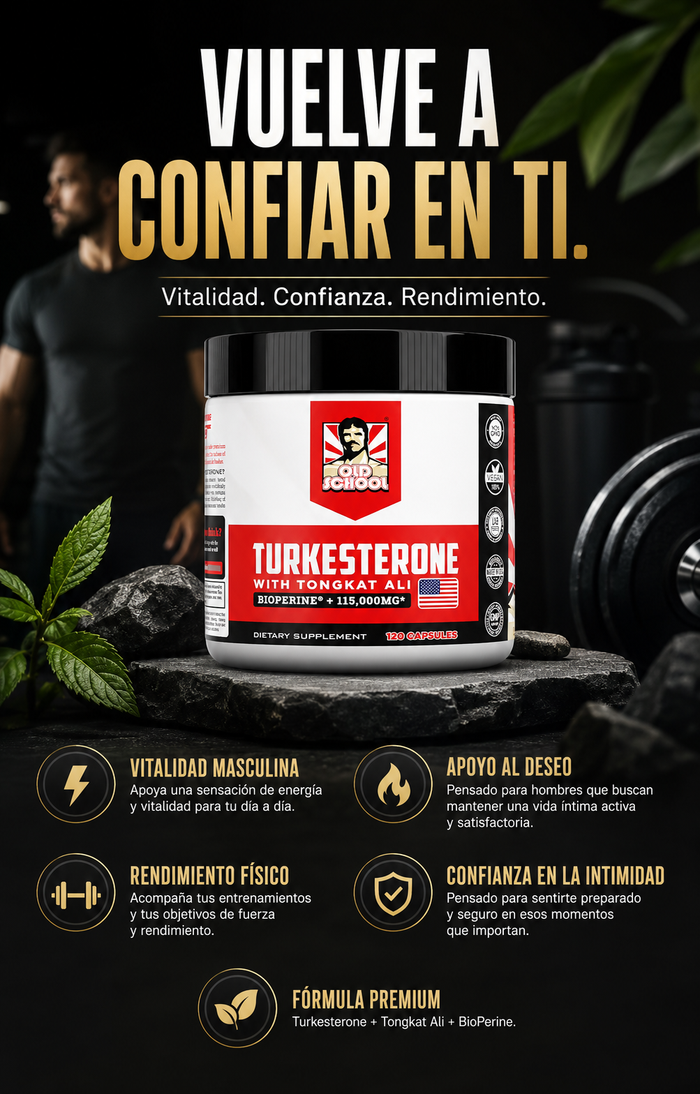 Turkesterona Old School - 120 Cápsulas